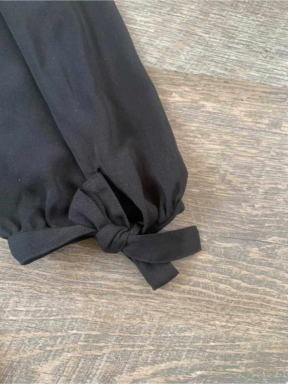 Black JCrew Elastic Off-Shoulder Tie-Sleeve Women's Top